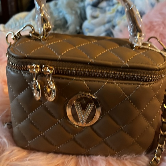 Valentio Orlandi Mini Square Train-case handbag Brown Color🌺 - Picture 3 of 14